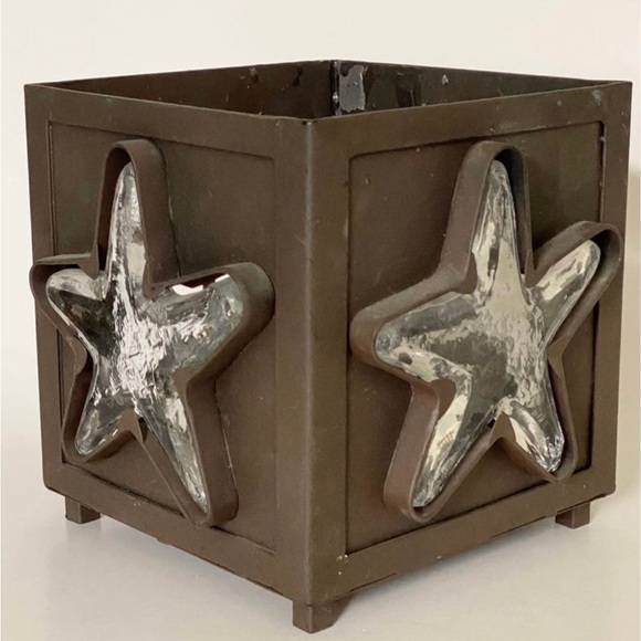 Cool funky metal and glass Star candle holder for Yankee candle jars! - Picture 5 of 5